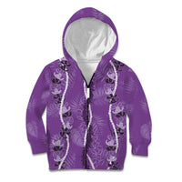 Hawaii Maile Lei Kid Hoodie With Violet Monstera Pattern