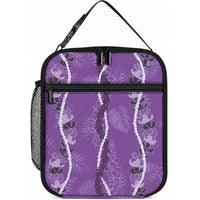 Hawaii Maile Lei Lunch Bag With Violet Monstera Pattern
