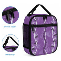Hawaii Maile Lei Lunch Bag With Violet Monstera Pattern