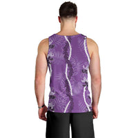 Hawaii Maile Lei Men Tank Top With Violet Monstera Pattern LT05 - Polynesian Pride