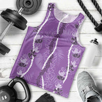 Hawaii Maile Lei Men Tank Top With Violet Monstera Pattern LT05 - Polynesian Pride