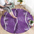 Hawaii Maile Lei Round Carpet With Violet Monstera Pattern