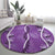 Hawaii Maile Lei Round Carpet With Violet Monstera Pattern