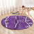 Hawaii Maile Lei Round Carpet With Violet Monstera Pattern