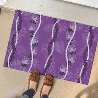 Hawaii Maile Lei Rubber Doormat With Violet Monstera Pattern LT05 - Polynesian Pride