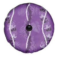 Hawaii Maile Lei Spare Tire Cover With Violet Monstera Pattern