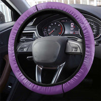 Hawaii Maile Lei Steering Wheel Cover With Violet Monstera Pattern LT05 - Polynesian Pride