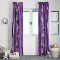 Hawaii Maile Lei Window Curtain With Violet Monstera Pattern LT05 - Polynesian Pride