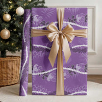 Hawaii Maile Lei Wrapping Paper With Violet Monstera Pattern LT05 - Polynesian Pride