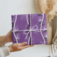Hawaii Maile Lei Wrapping Paper With Violet Monstera Pattern LT05 - Polynesian Pride