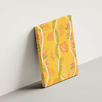 Hawaii Maile Lei Canvas Wall Art With Yellow Monstera Pattern LT05 - Polynesian Pride