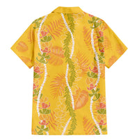 Hawaii Maile Lei Family Matching Mermaid Dress and Hawaiian Shirt With Yellow Monstera Pattern