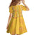 Hawaii Maile Lei Family Matching Off Shoulder Maxi Dress and Hawaiian Shirt With Yellow Monstera Pattern