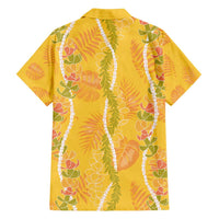 Hawaii Maile Lei Family Matching Puletasi and Hawaiian Shirt With Yellow Monstera Pattern