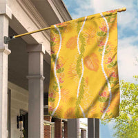 Hawaii Maile Lei Garden Flag With Yellow Monstera Pattern LT05 House Flag Yellow - Polynesian Pride