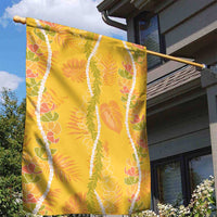 Hawaii Maile Lei Garden Flag With Yellow Monstera Pattern LT05 - Polynesian Pride