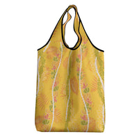 Hawaii Maile Lei Grocery Bag With Yellow Monstera Pattern LT05 - Polynesian Pride
