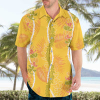 Hawaii Maile Lei Hawaiian Shirt With Yellow Monstera Pattern LT05 - Polynesian Pride