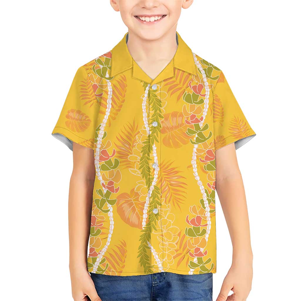 Hawaii Maile Lei Hawaiian Shirt With Yellow Monstera Pattern LT05 - Polynesian Pride