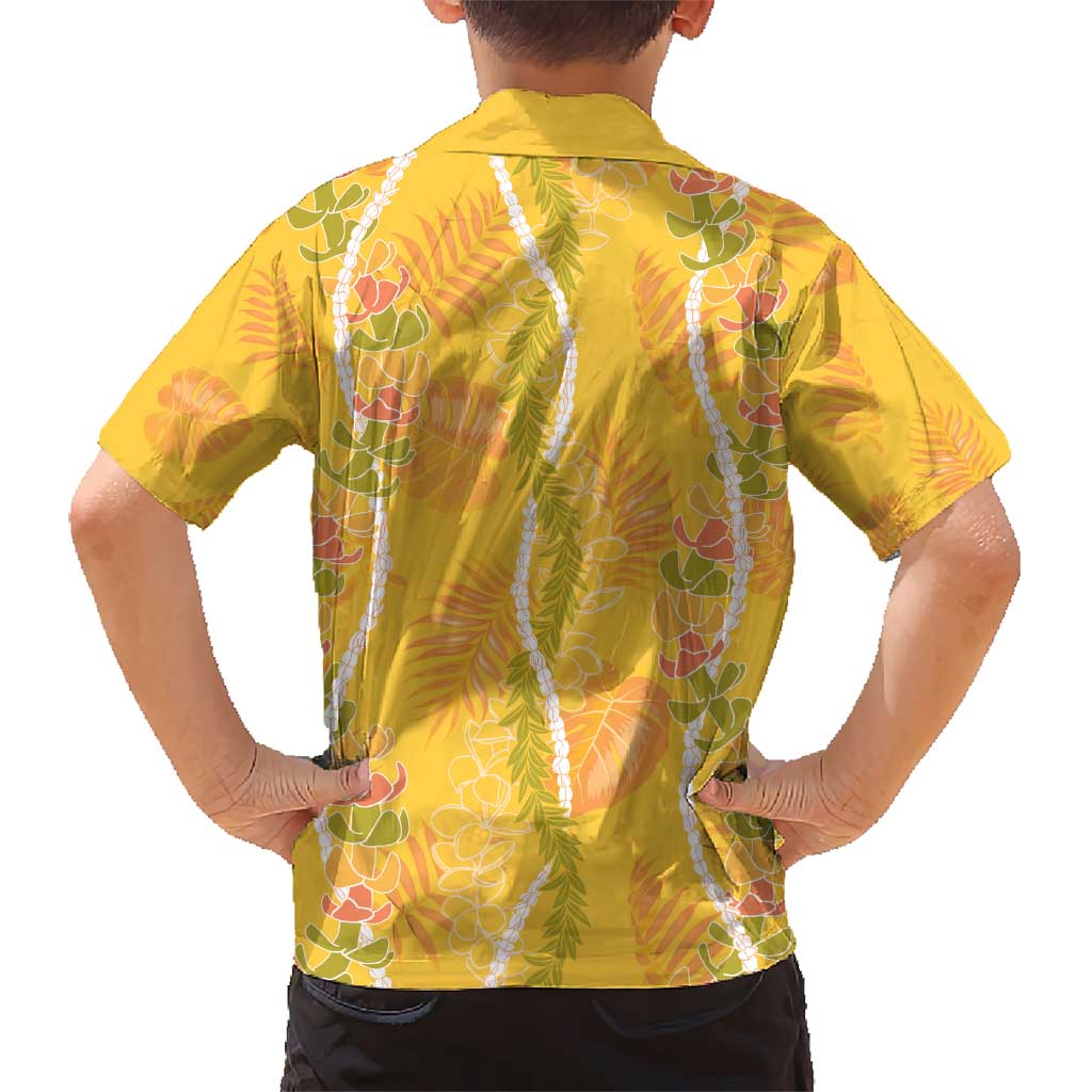 Hawaii Maile Lei Hawaiian Shirt With Yellow Monstera Pattern LT05 - Polynesian Pride