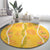 Hawaii Maile Lei Round Carpet With Yellow Monstera Pattern