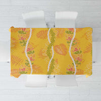 Hawaii Maile Lei Tablecloth With Yellow Monstera Pattern LT05 Yellow - Polynesian Pride