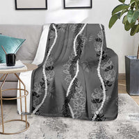 Hawaii Maile Lei Blanket With Gray Monstera Pattern LT05 - Polynesian Pride