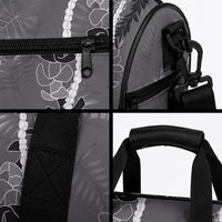 Hawaii Maile Lei Duffle Bag With Gray Monstera Pattern LT05 - Polynesian Pride
