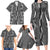 Hawaii Maile Lei Family Matching Long Sleeve Bodycon Dress and Hawaiian Shirt With Gray Monstera Pattern