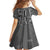 Hawaii Maile Lei Family Matching Off Shoulder Maxi Dress and Hawaiian Shirt With Gray Monstera Pattern