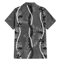 Hawaii Maile Lei Family Matching Summer Maxi Dress and Hawaiian Shirt With Gray Monstera Pattern