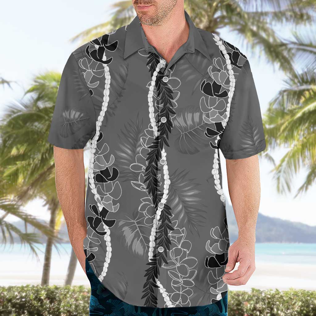 Hawaii Maile Lei Hawaiian Shirt With Gray Monstera Pattern LT05 - Polynesian Pride