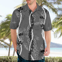 Hawaii Maile Lei Hawaiian Shirt With Gray Monstera Pattern LT05 - Polynesian Pride