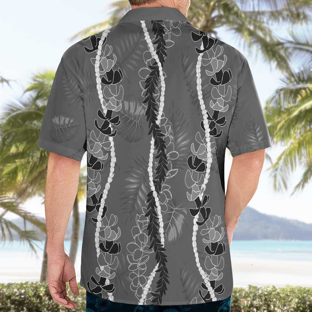 Hawaii Maile Lei Hawaiian Shirt With Gray Monstera Pattern LT05 - Polynesian Pride