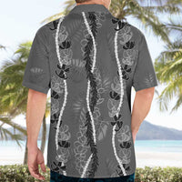 Hawaii Maile Lei Hawaiian Shirt With Gray Monstera Pattern LT05 - Polynesian Pride