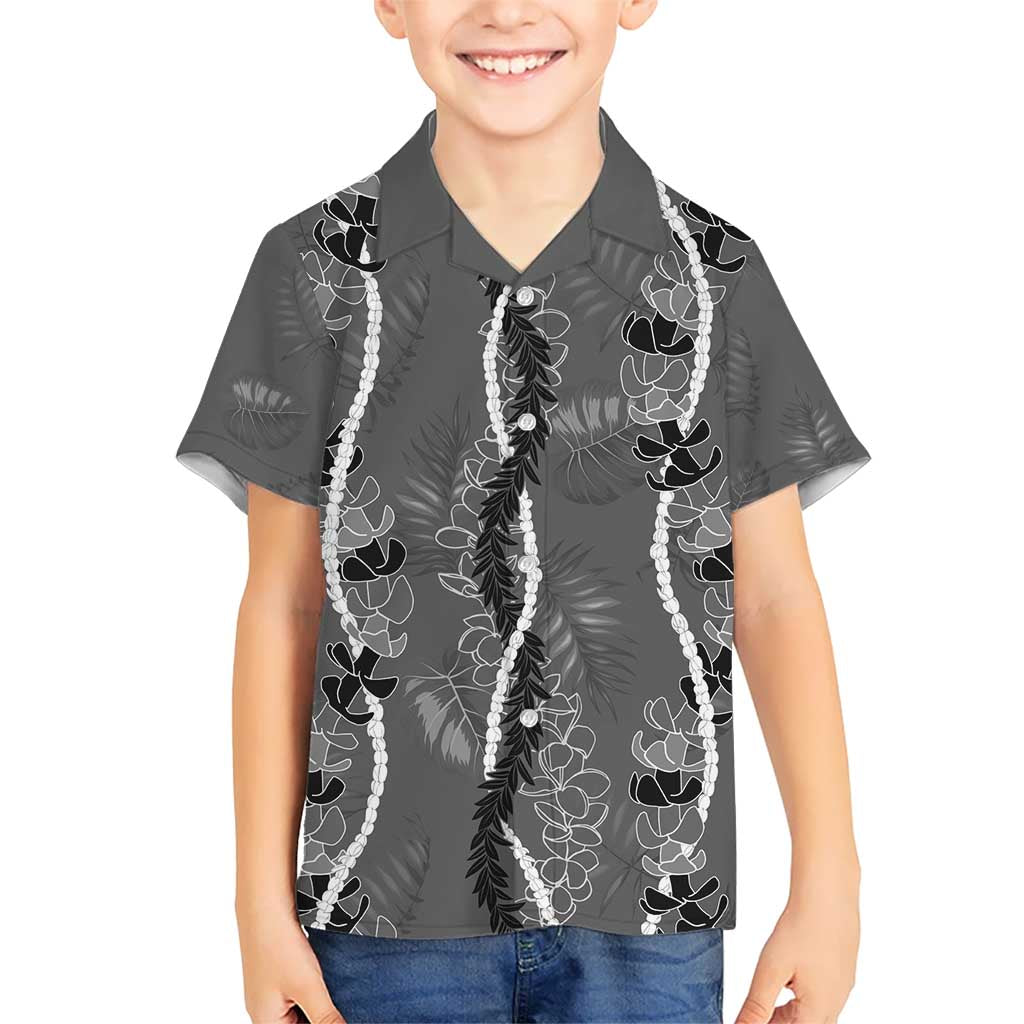 Hawaii Maile Lei Hawaiian Shirt With Gray Monstera Pattern LT05 - Polynesian Pride