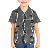 Hawaii Maile Lei Hawaiian Shirt With Gray Monstera Pattern LT05 - Polynesian Pride