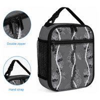 Hawaii Maile Lei Lunch Bag With Gray Monstera Pattern