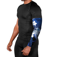 Polynesia Hammerhead Shark Arm Sleeves Blue Tribal Pattern With Plumeria LT05 - Polynesian Pride