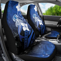 Polynesia Hammerhead Shark Car Seat Cover Blue Tribal Pattern With Plumeria LT05 - Polynesian Pride