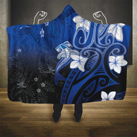 Polynesia Hammerhead Shark Hooded Blanket Blue Tribal Pattern With Plumeria LT05 - Polynesian Pride
