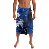 Polynesia Hammerhead Shark Lavalava Blue Tribal Pattern With Plumeria - Polynesian Pride