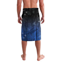 Polynesia Hammerhead Shark Lavalava Blue Tribal Pattern With Plumeria - Polynesian Pride