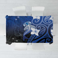 Polynesia Hammerhead Shark Tablecloth Blue Tribal Pattern With Plumeria LT05 Blue - Polynesian Pride
