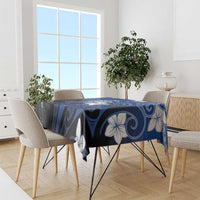 Polynesia Hammerhead Shark Tablecloth Blue Tribal Pattern With Plumeria LT05 - Polynesian Pride