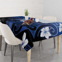 Polynesia Hammerhead Shark Tablecloth Blue Tribal Pattern With Plumeria LT05 - Polynesian Pride