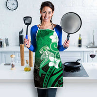 Polynesia Hammerhead Shark Apron Green Tribal Pattern With Plumeria - Polynesian Pride