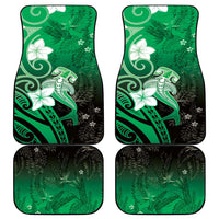 Polynesia Hammerhead Shark Car Mats Green Tribal Pattern With Plumeria - Polynesian Pride