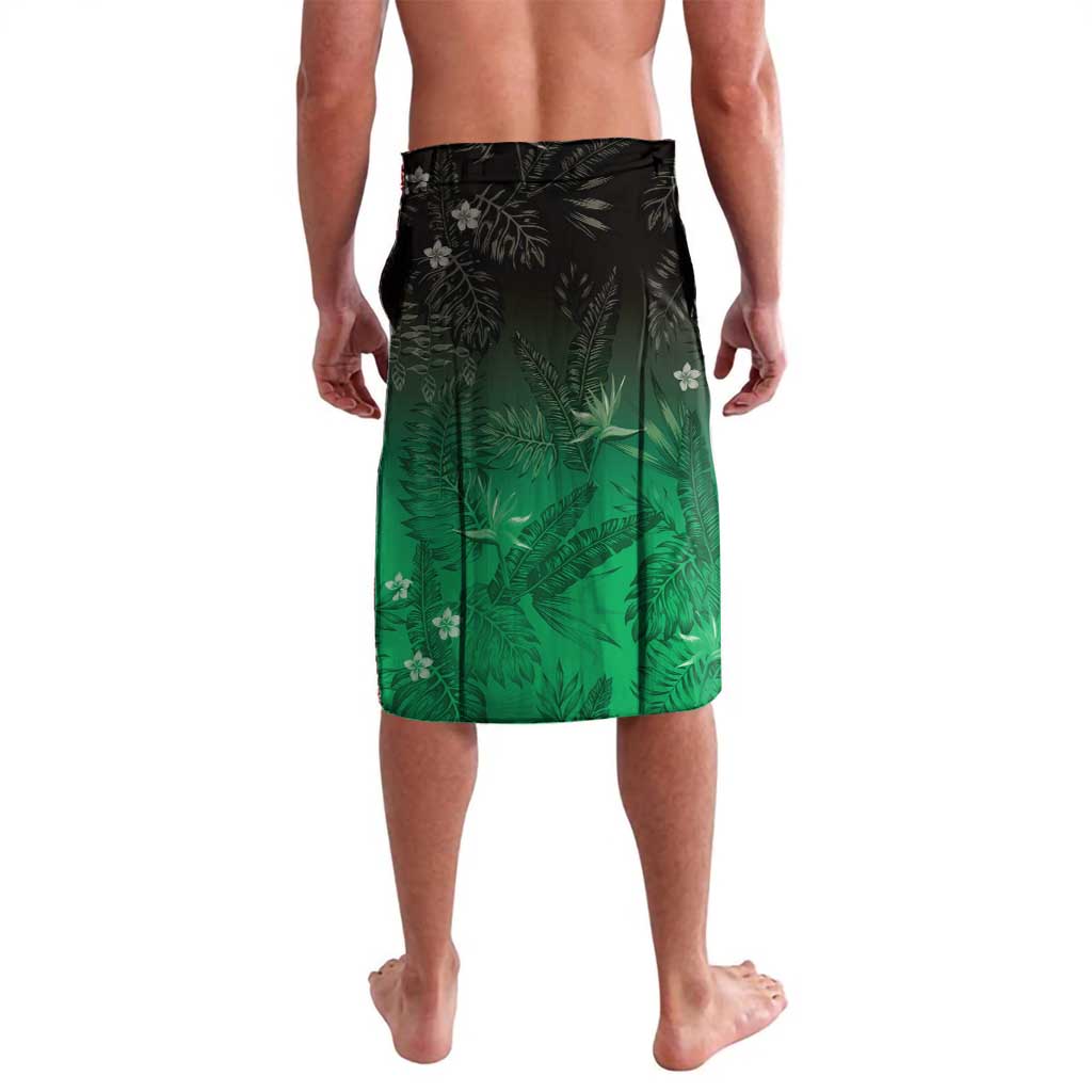 Polynesia Hammerhead Shark Lavalava Green Tribal Pattern With Plumeria LT05 - Polynesian Pride