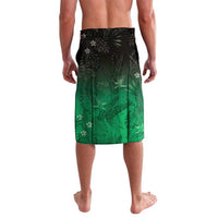 Polynesia Hammerhead Shark Lavalava Green Tribal Pattern With Plumeria LT05 - Polynesian Pride